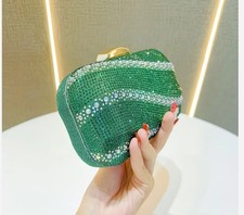Emerald Green Crystal Clutch Bag