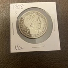 1908 o barber half dollar