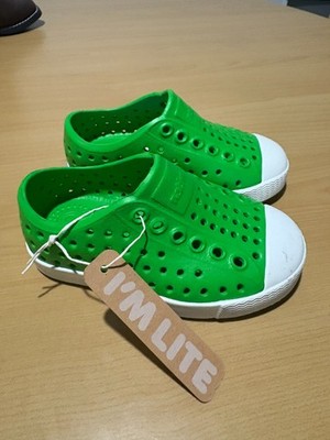 Native Grasshopper Green Shell White Jefferson Shoes NEW! with tag Size C5