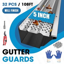 Gutter Guards Aluminum Leaf Filter Rain Gutter Covers 5 inch 32 PCS 108FT New