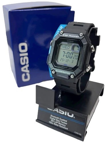 New Casio Digital Step Tracker Bluetooth Enabled Quartz Watch Lap WS-B1000 Black