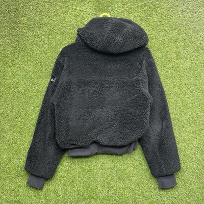 Alo Yoga Foxy Sherpa Jacket Womens Medium Black Fleece Full Zip