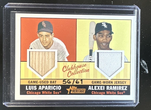 2010 Topps Heritage Luis Aparicio Alexei Ramirez Clubhouse Dual Bat Jersey #/61