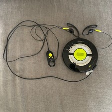 Sony CD Walkman D-EJ100 Psyc Black Green w/ Remote  Headphones Tested Works