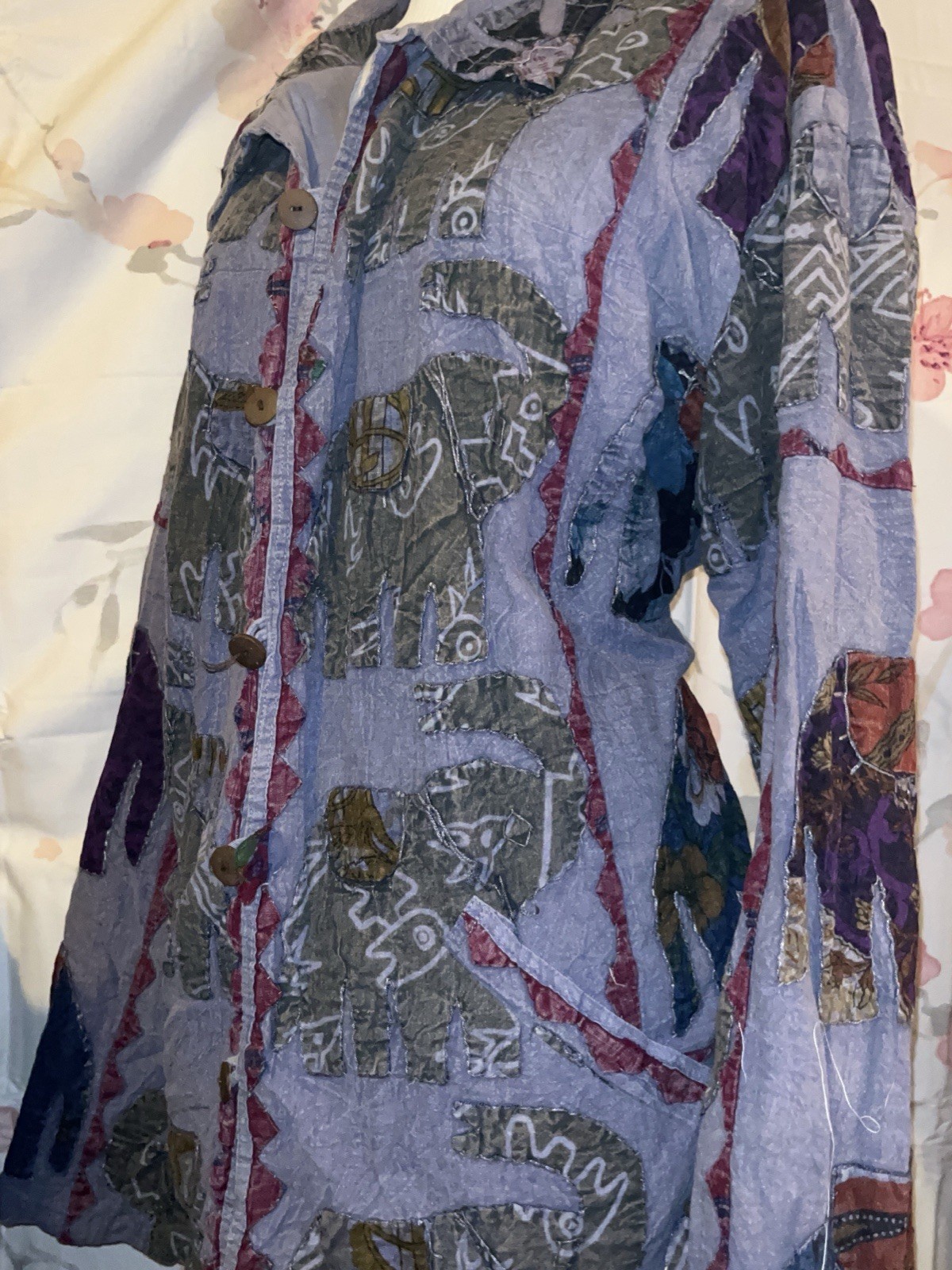 Vintage Elephant Patchwork coat - image 3
