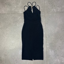 River Island Women's Midi Dress Size 6 Black Strappy Halterneck