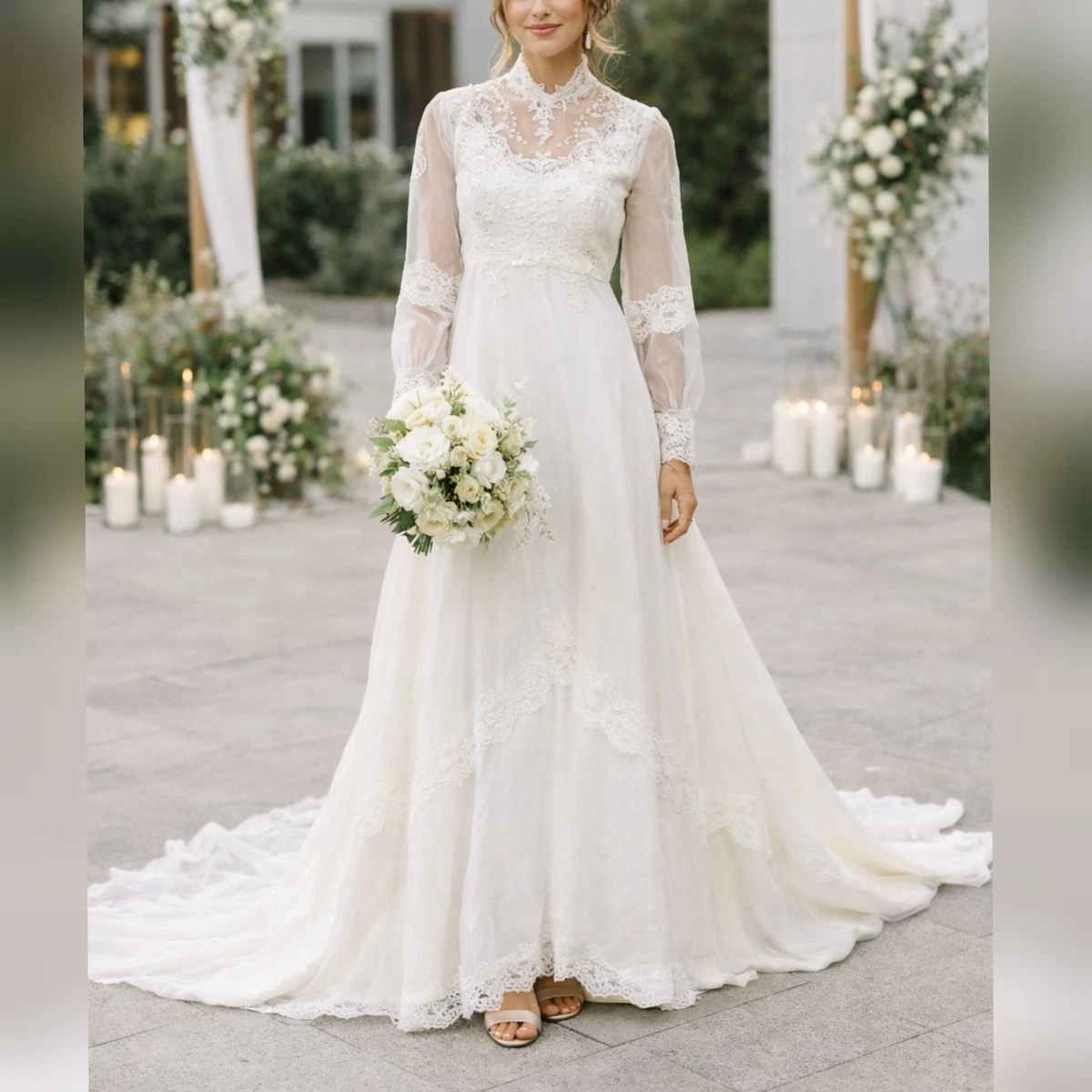 Chiffon Vintage Wedding Dresses & Veils for Women for sale | eBay