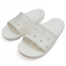 Crocs White Slide Sandals Men  s 7 Women  s 9 Unisex Comfort Slip On Pool Beach