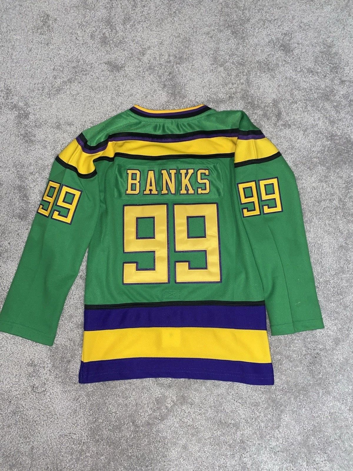 Mighty Ducks Movie Adam Banks #99 Green Hockey Jersey
