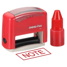 Note Self Inking Stamp Ink Stamp, Office Stamps with Red Ink