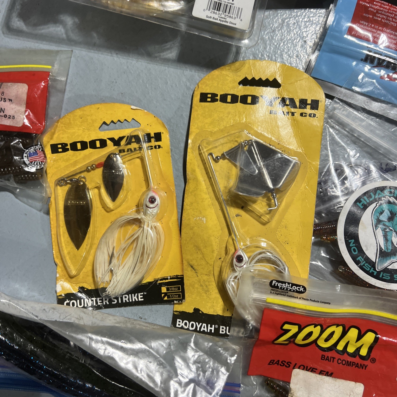 Lot Of Bass Fishing Baits Zoom Booyah VMC Bass Pro Powerbait Tubes Spinnerbaits - Image 12