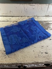 Vintage Women's Head Hair Scarf True Blue 14x43