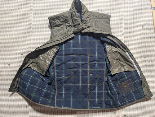 Polo RL & Co Diamond Quilted Flannel Lined Hunting Vest Green Mens Unisex Sz XS - Picture 8 of 9