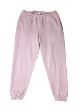 SKIMS Women's LARGE Dusk Light Pink Cotton Fleece Joggers Sweatpants