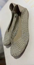 Easy Spirit E360 Gibby Ballet Flat Silver/Bronze Weave Womens Size 10M Shiny