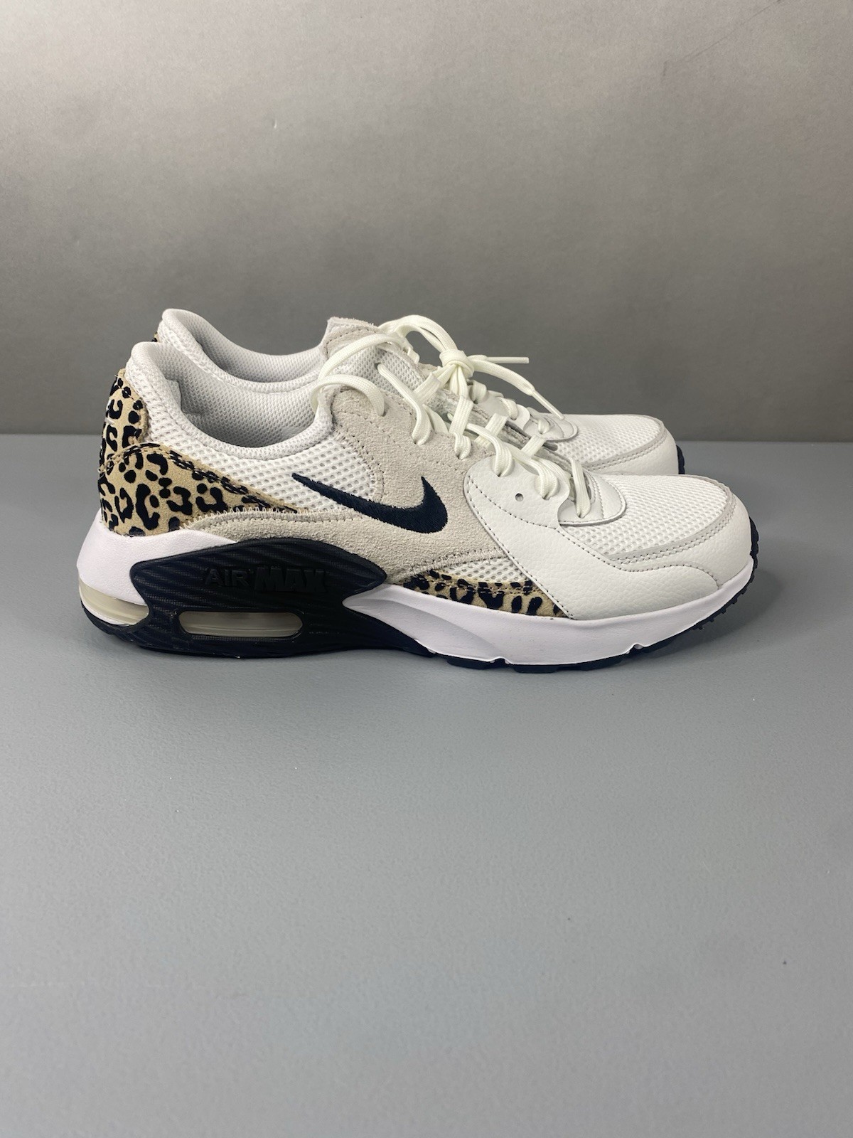 Nike Air Max Excee White Leopard Print Athletic Shoe  Women 