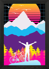 Poster Mtb Downhill estetica con cornice arte da parete stampa su tela quadro