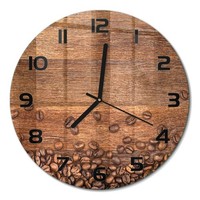 Runde Glasuhr Aus GehäRtetem Glas Wanduhr Kaffeebohnen Schwarze Zeiger Fi30 Cm