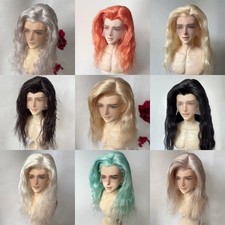8-9" 1/3 1/4 7-8" 6-7" BJD Doll Wig Unisex Curly Mohair Hair Middle Multicolor