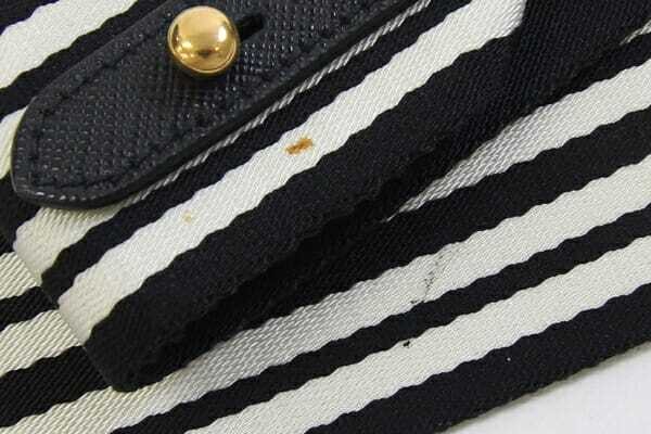 Prada 2WAY Handbag Canapa 1BG439 Black Canvas Used Shoulder Crossbody Stripe Log thumbnail 8