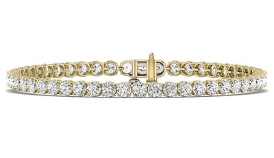 Tennisarmband 7 kt Lab Grown Diamant 10 kt Gold Damen Gratis Ohrstecker