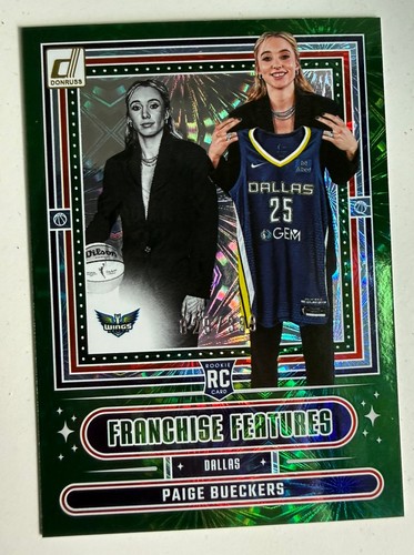 Paige Bueckers [Green Fireworks] #16 2025 Panini Donruss WNBA Franchise Features card