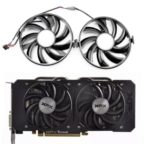 Pair Fans Cooling Fans For Radeon XFX R9 380X R7 350 360 370 FDC10H12S9-C - Picture 1 of 12