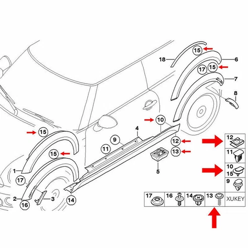 For Ford Metal Car Screw Body Fender Bumper Retainer U Nut Clips Gasket Fastener - Picture 7 of 22