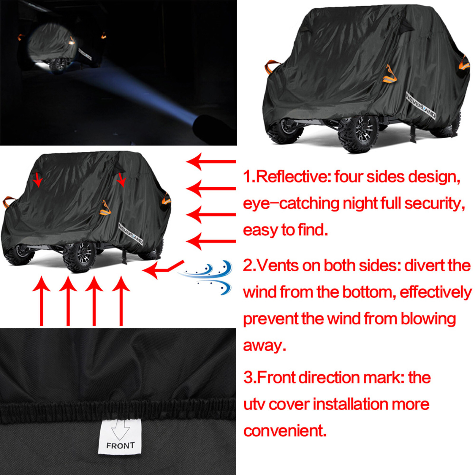 Utility Vehicle Rain Cover Side by Side Fit For POLARIS RZR XP 1000 900 XP Turbo