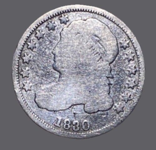 1830 Capped Bust Dime (FM224) - Picture 2 of 3
