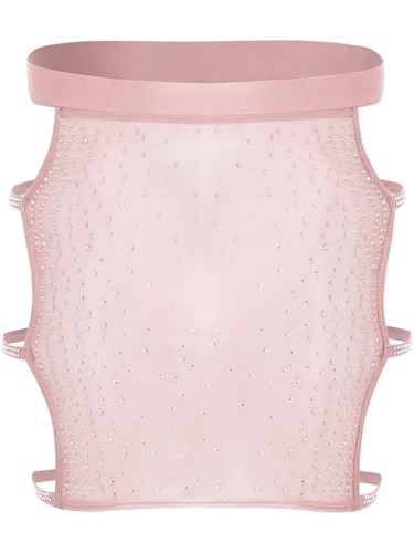 Damen glänzender Strass durchsichtig Netz Minirock seitlich ausgehöhlt Bodycon Rock - Bild 61 von 74