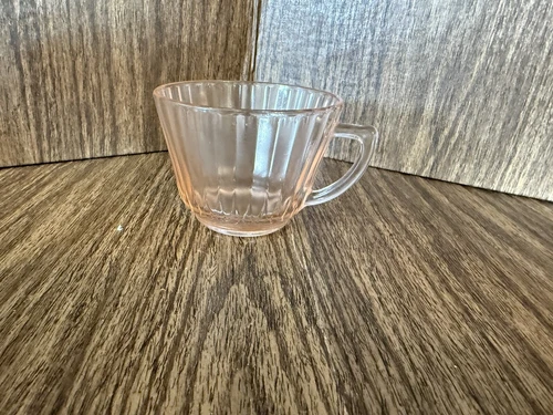 Vintage Macbeth Evans Petalware Pink Depression Glass Tea Cup Mug 1930's
