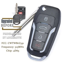 Upgraded Flip KEY Remote Fob 315MHz 4D63 80BIT for Ford Linclon Fcc# CWTWB1U331