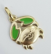 Small Clearance 14k Gold Cancer Pendant Enamel Zodiac Sign Birthday Crab Cute