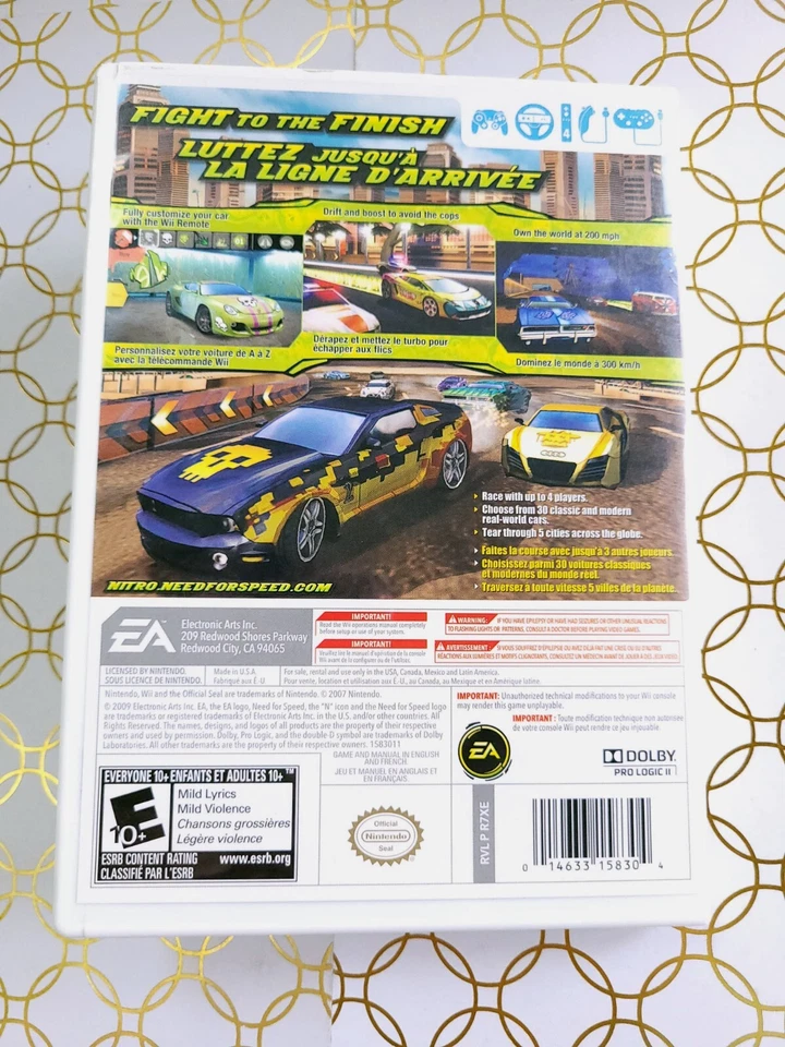 Need for Speed: Nitro (Nintendo Wii, 2009) CIB Complete, Fast Ship - TESTED - Image 3 of 4