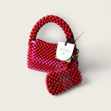 Kate Spade X Target Colorblock Beaded Crossbody Handbag RED