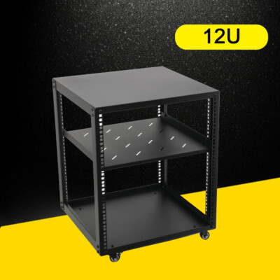 12U-Server-Rack offenem Rahmen mit Rollen 4-Pfosten-AV-Rack Netzwerk-Server-Rack