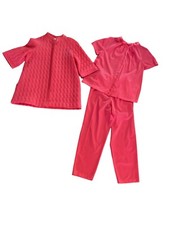 Sears Womens Lounge Wear 3 Piece Pajamas Robe Set Sz S 34 Vintage 60 s/70 s
