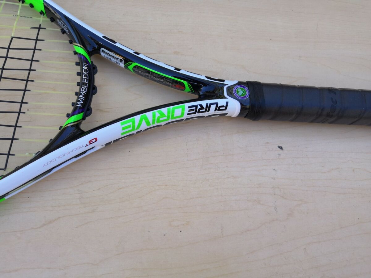 New Babolat Pure drive Wimbledon model 100 head 4 1/4 grip New Babolat Pure drive Wimbledon model 100 head 4 1/4 grip