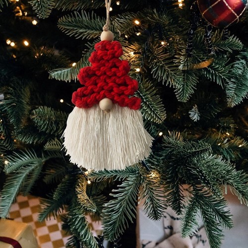 Macrame Christmas Tree Tassel Pendant New Year