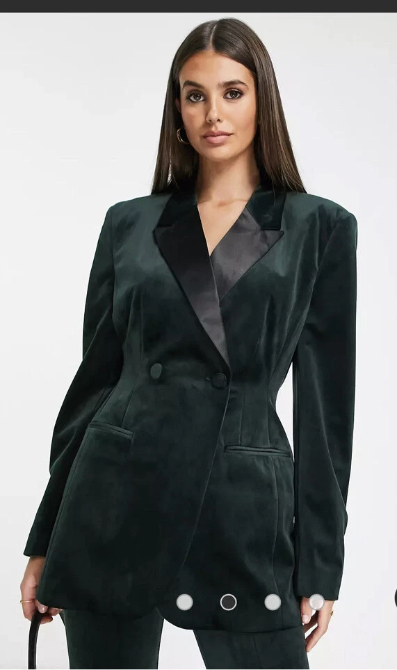 Asos green velvet suit cheap