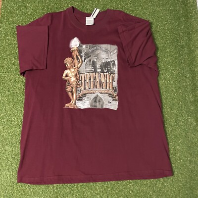 Vintage White Star Line Titanic Ship Of Dreams Vintage Tee Shirt XXL NWT 90s 00s
