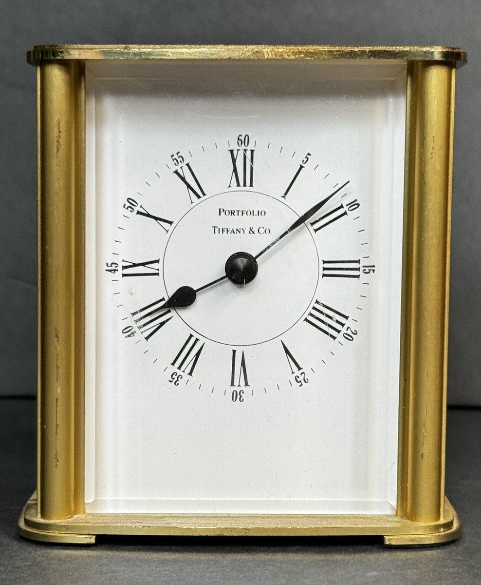 Tiffany & Co. Portfolio真鍮置き時計ドイツ製高12cm動作 Tiffany & Co. Portfolio真鍮 置き時計ドイツ製 高12cm Tiffany & Co