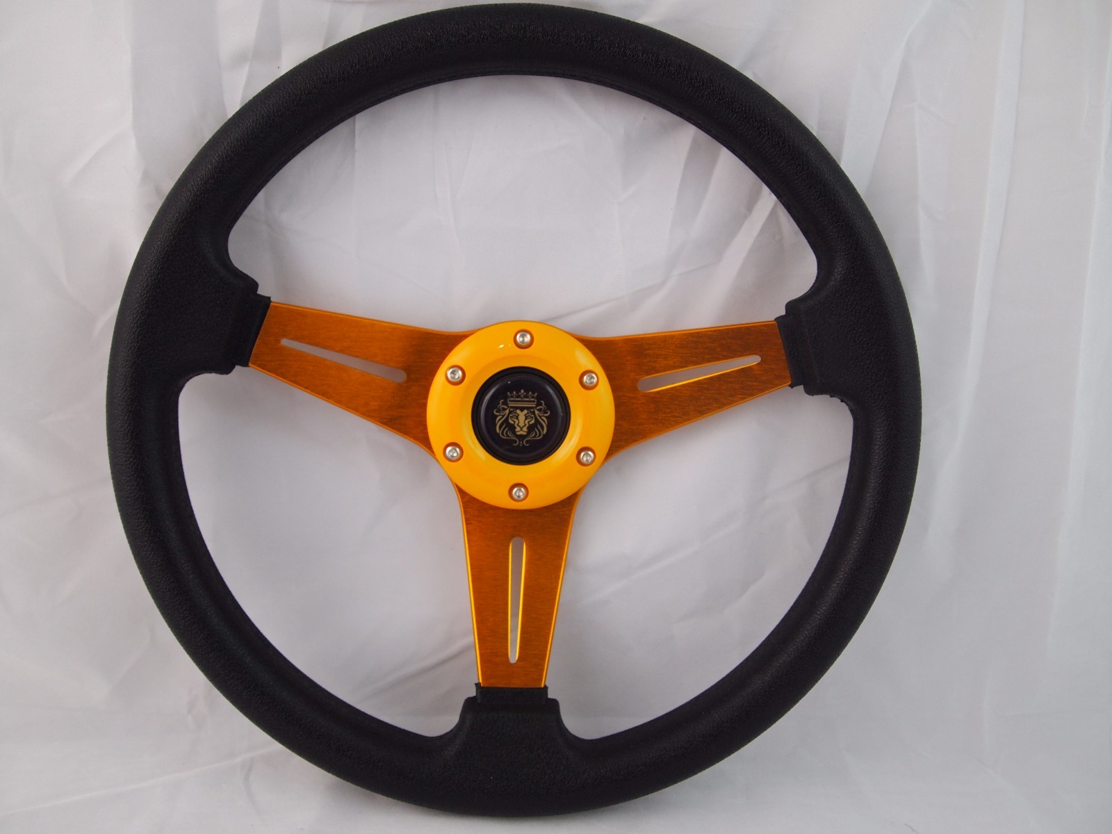 YAMAHA GOLF CART & RHINO steering wheel W/ Chrome Adapter 3 spoke GOLD
