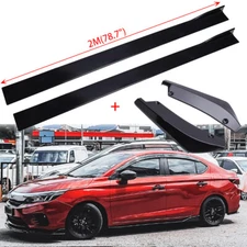 78.7" Side Skirt Splitter Lip + Rear Bumper Diffuser For Honda City 2010-2023