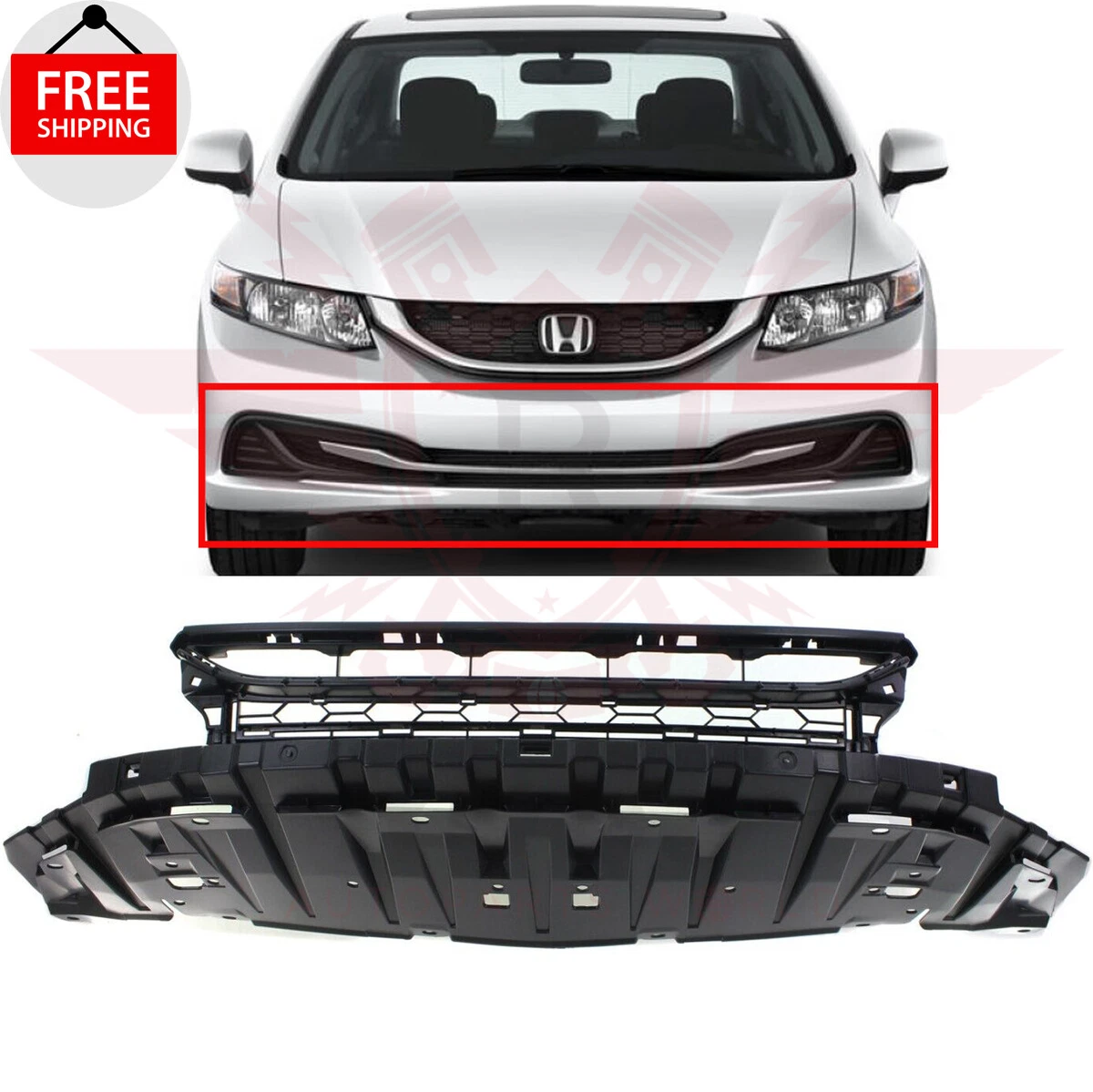 2015 honda civic on sale lx front bumper