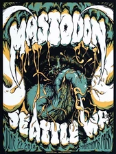 MASTODON - 18x24 artist signed original screenprint show poster - Seattle 2018