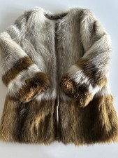 Whistles Colour Block Faux Fur Coat Size 6 Us/10 Uk