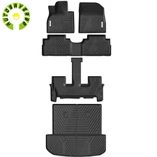 3D 3 Rows Floor Mats Cargo Liner Backrest Mat Set For 2020-2025 Hyundai Palisade