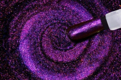 Jolifin LAVENI Shellac PeelOff - Cat-Eye 9D FlipFlop purple & peach 12ml
